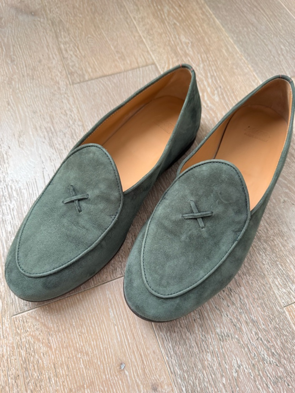 Del Toro Grigio Suede Milano Leather Loafers